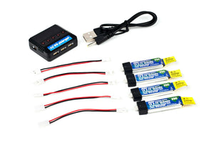 Combo 1x Charger and 4x 150mah 1s 3.7v 25c Lipo Battery E-Flite Sport Cub S