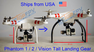 2 Sets Black Tall Extended Landing Gear for DJI Phantom 1 2 Vision Wide and High