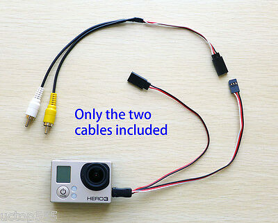 Gopro Hero3 USB to AV Video Output RCA Combo Cable& 5V DC Power Supply Cable FPV